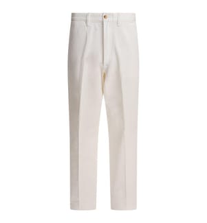 Gerade geschnittene Hose - Weiss