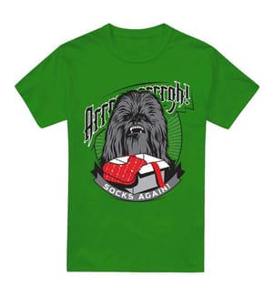 T-Shirt Star Wars Christmas Chewbacca Arrrrgh! Socks Again! - Vert