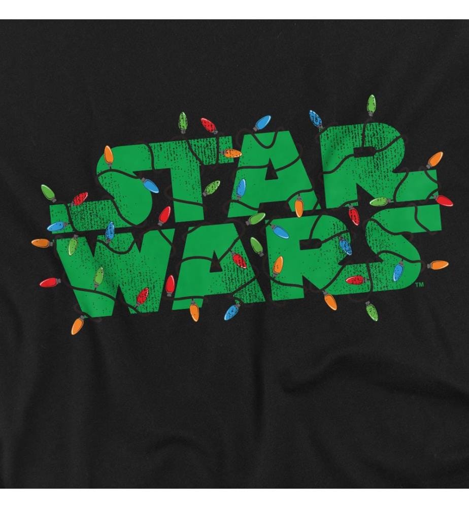 Star Wars Christmas Lights Logo T-Shirt - Schwarz