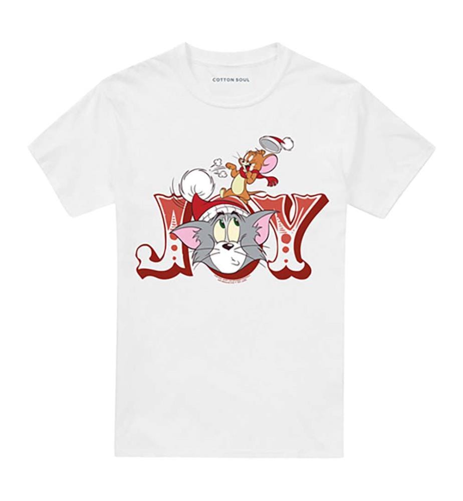 Maglietta Tom e Jerry Cappello di Babbo Natale Gioia di Natale