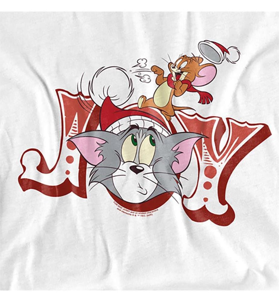 Maglietta Tom e Jerry Cappello di Babbo Natale Gioia di Natale