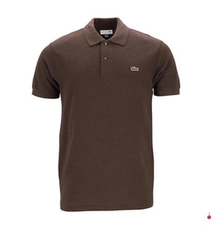 Chemise à manches courtes avec col côtelé - Bordeaux & Marron chiné