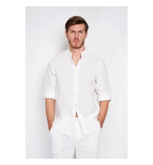 Camicia con colletto alla marinara e maniche lunghe - Bianca