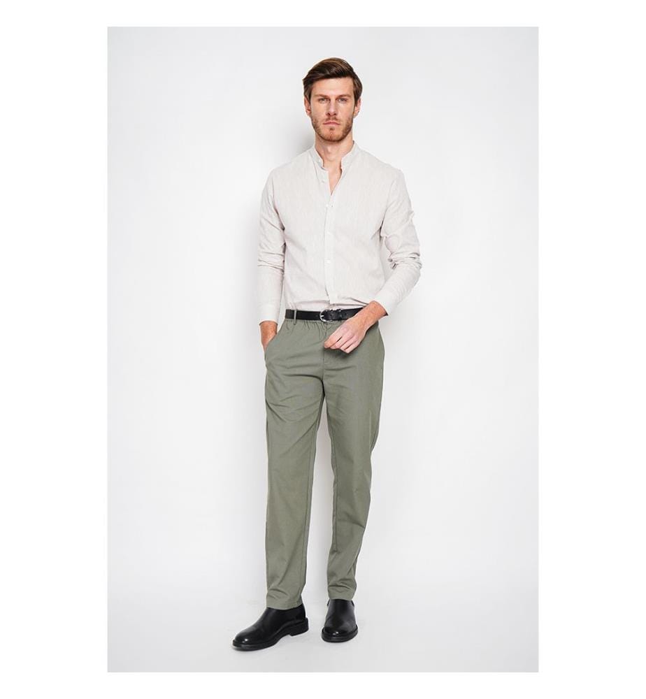 Camicia slim fit Colletto ufficiale Polsino squadrato - Lino