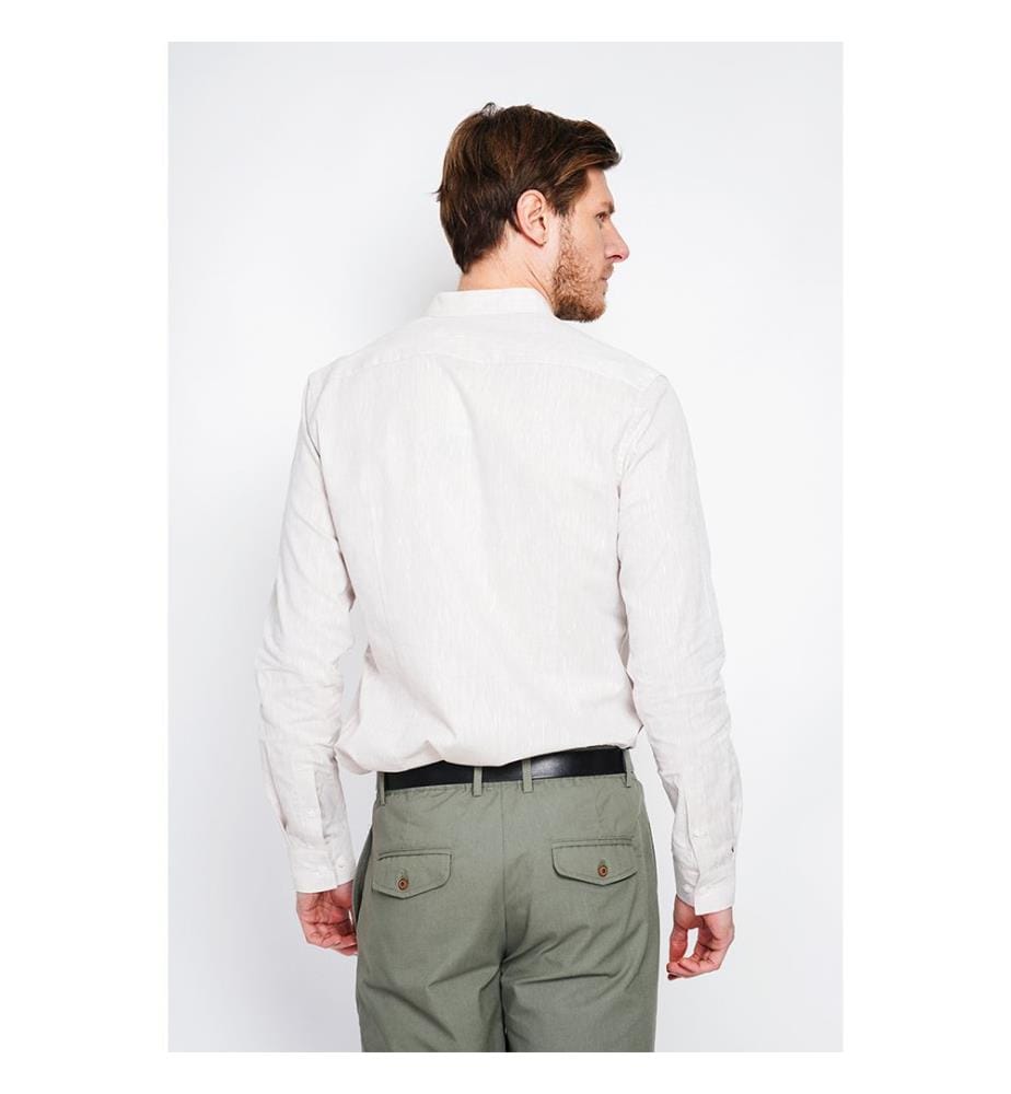 Camicia slim fit Colletto ufficiale Polsino squadrato - Lino