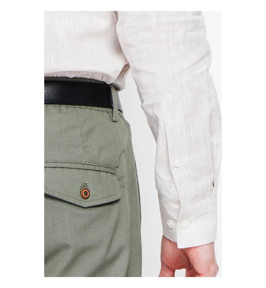 Camicia slim fit Colletto ufficiale Polsino squadrato - Lino