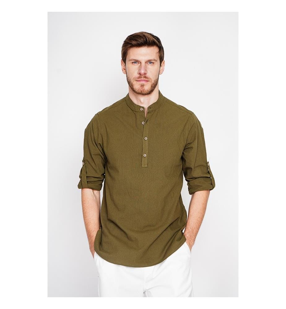 Camicia abbottonata - Color cachi