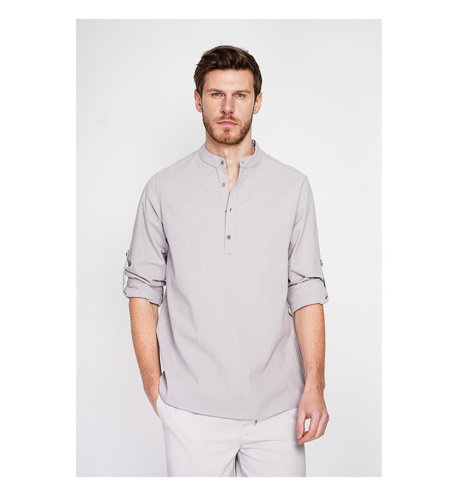 Camicia abbottonata - Grigio perla