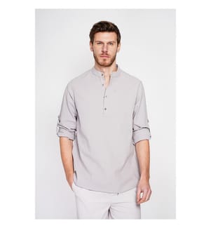 Camicia abbottonata - Grigio perla