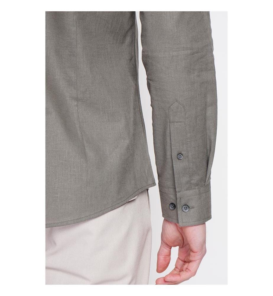 Camicia slim fit Colletto ufficiale Polsino squadrato - Khaki