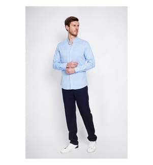 Camicia slim fit Colletto ufficiale Polsino squadrato - Blu Azzurro