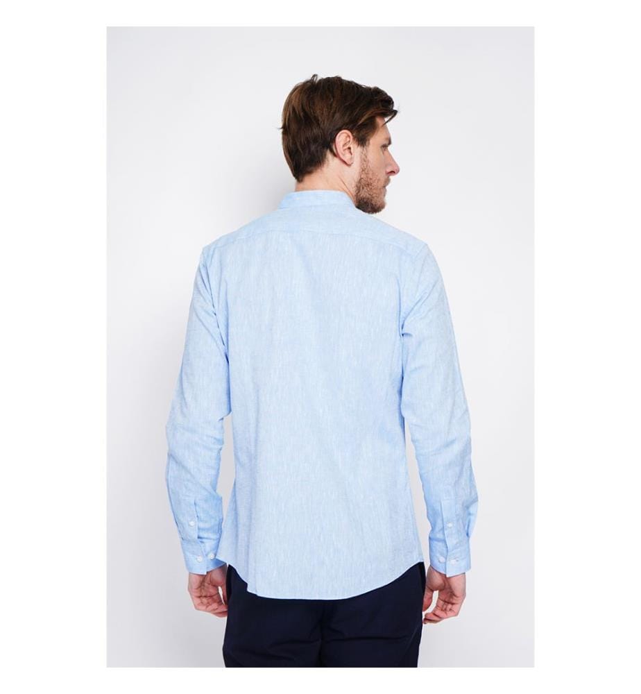 Camicia slim fit Colletto ufficiale Polsino squadrato - Blu Azzurro
