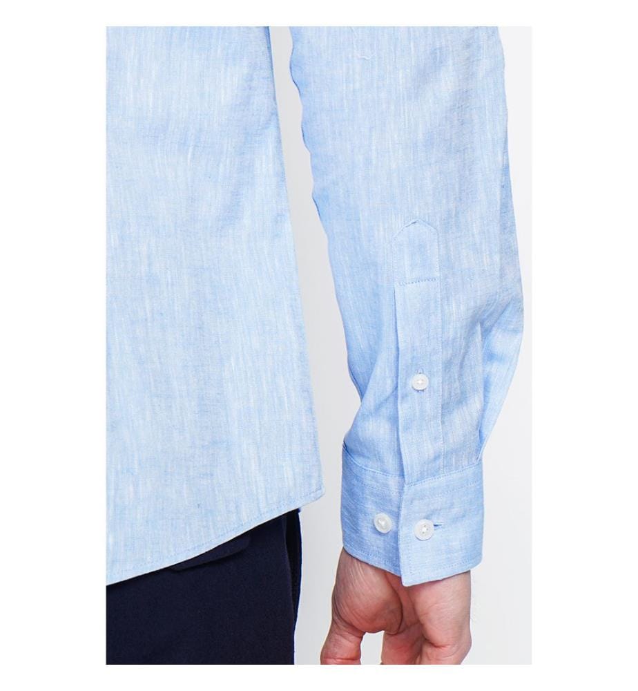 Camicia slim fit Colletto ufficiale Polsino squadrato - Blu Azzurro