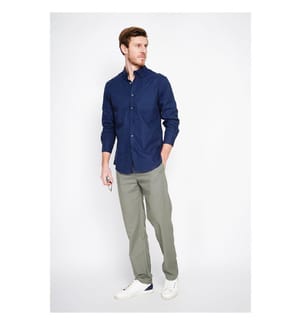 Pantalon Coupe Droite Ceinture Élastiquée - Kaki Clair