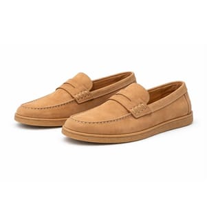 Mokassins aus Wildleder - Beige