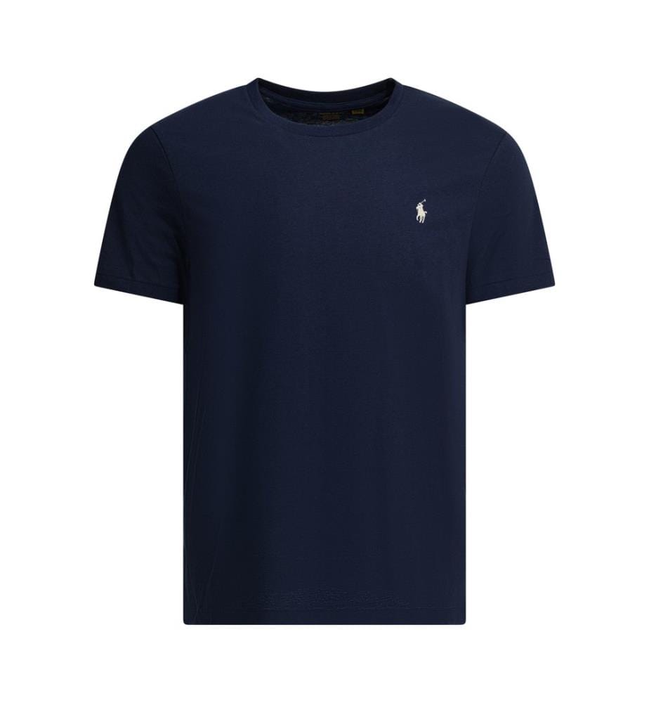 T-Shirt mit Rundhalsausschnitt und Logo - Blau