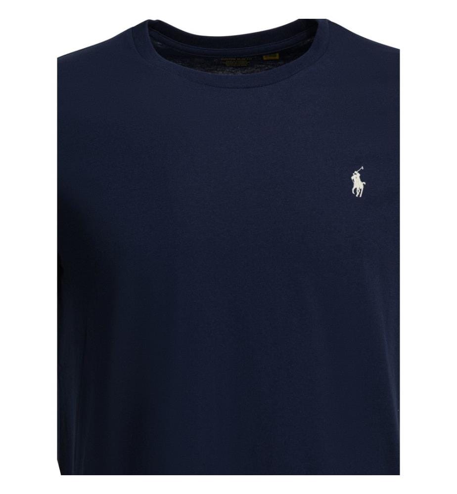 T-Shirt mit Rundhalsausschnitt und Logo - Blau