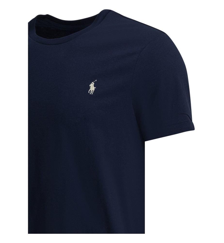 T-Shirt mit Rundhalsausschnitt und Logo - Blau
