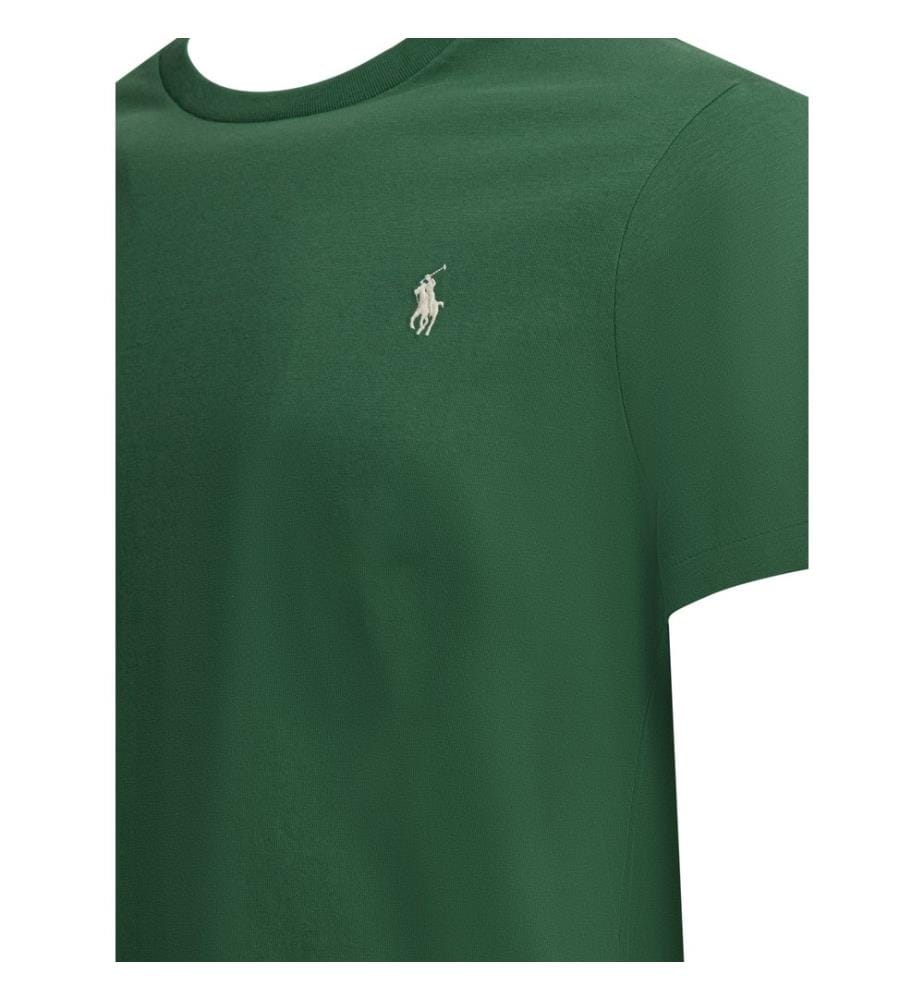 T-Shirt mit Rundhalsausschnitt und Logo - Grün