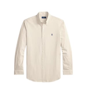 Chemise - Beige/blanc