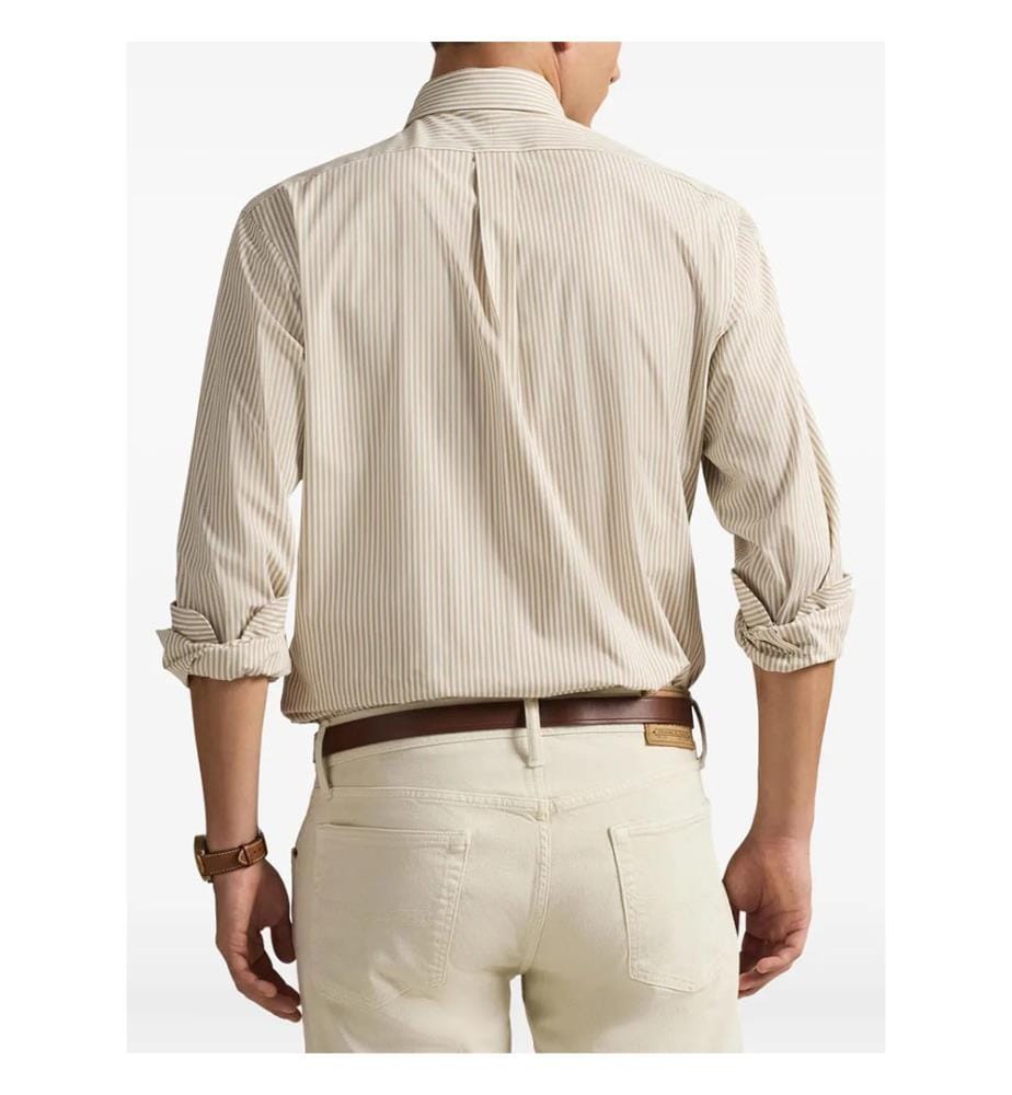 Chemise - Beige/blanc
