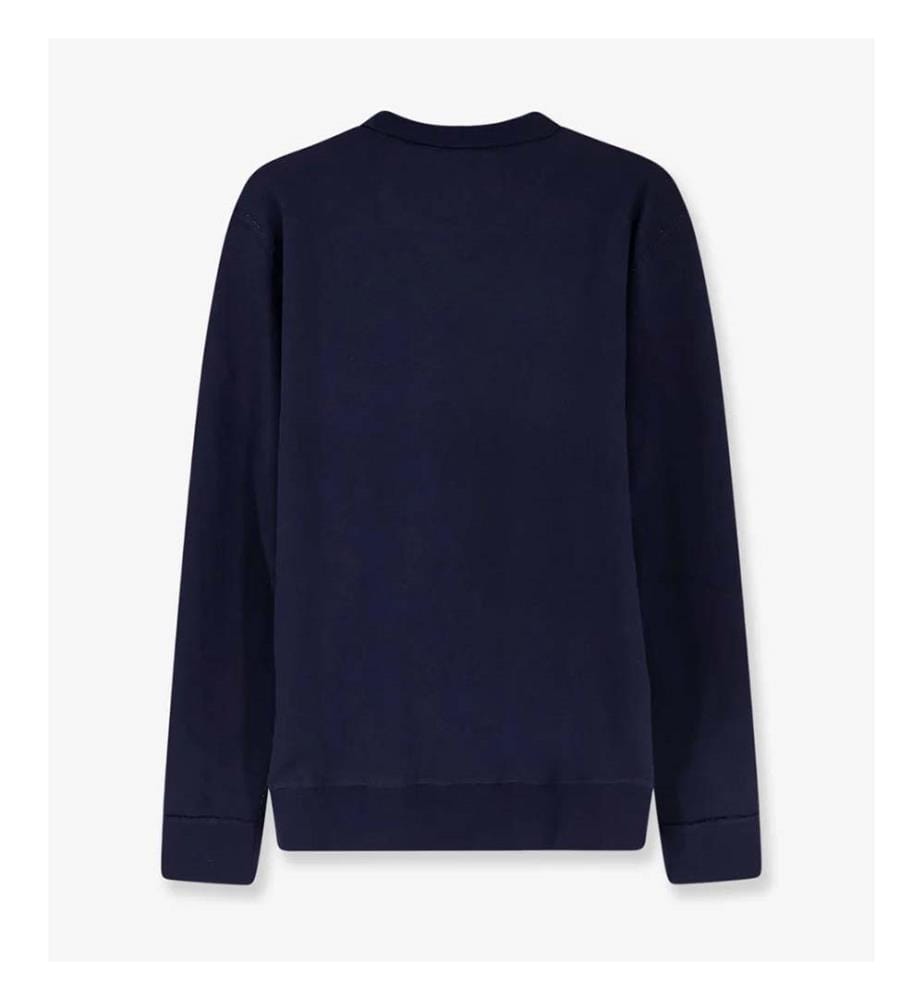 Felpa in misto cotone con logo ricamato sul davanti - Aviator Navy