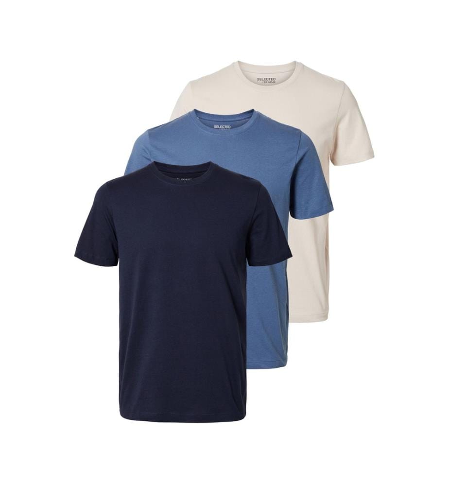 Lot de 3 Tshirts Cormac - Navy, Blue & Oatmeal