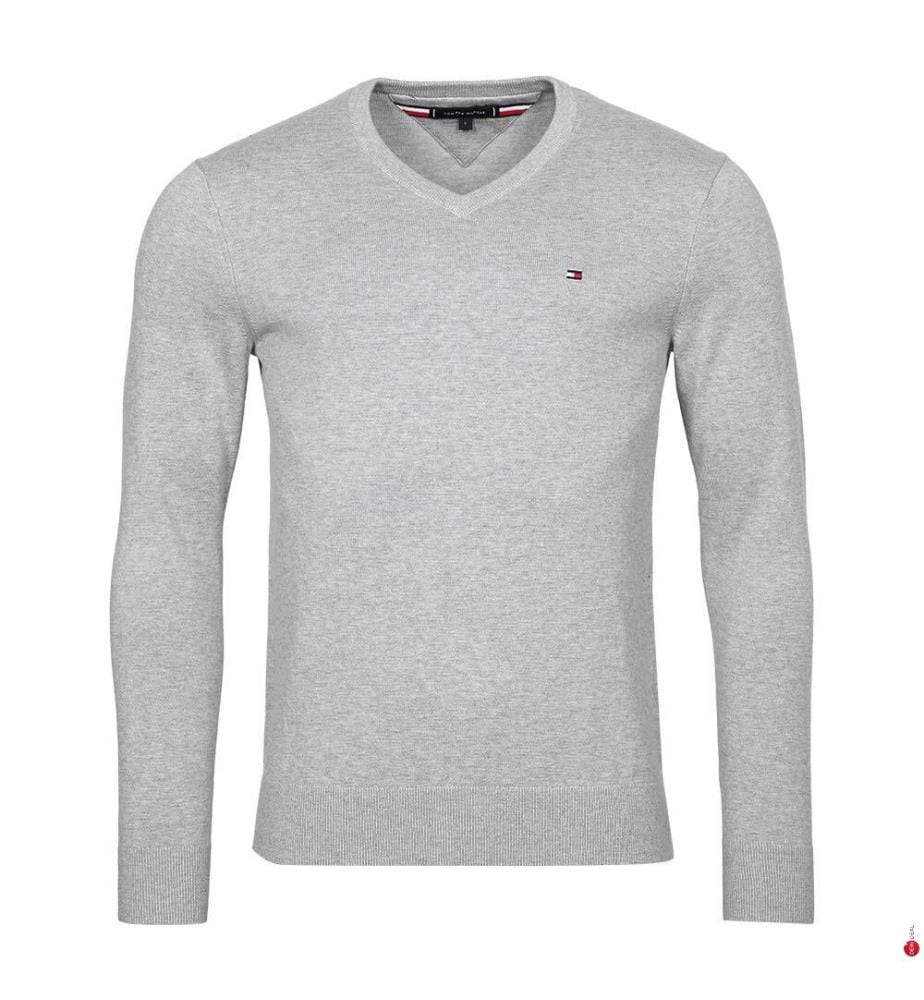 Pullover mit V-Ausschnitt – Grau