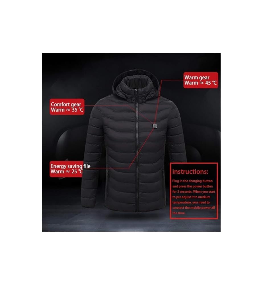 Veste Chauffante avec Batterie pour Homme - Noir