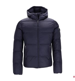 Piumino con cappuccio - Blu navy