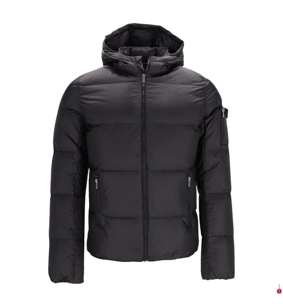 Daunenjacke mit Kapuze – Schwarz