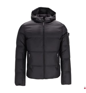Daunenjacke mit Kapuze – Schwarz