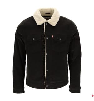 Truckerjacke aus Cord - Schwarz & Olive