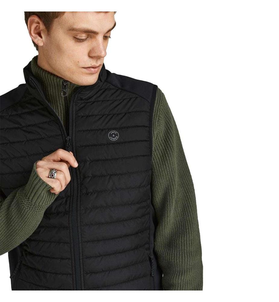 Ärmellose Steppjacke - Schwarz