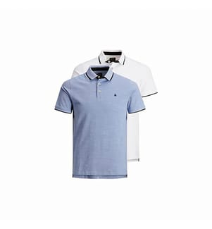 Set Slim Fit Poloshirts - Weiss und Blau