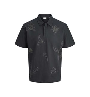 Polo Blumen - Schwarz