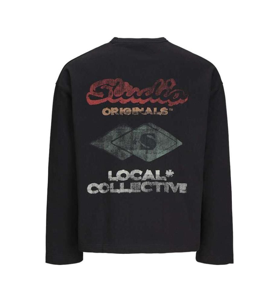 Sweat Crew Neck Back Print - Noir