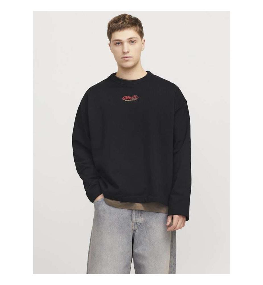 Sweat Crew Neck Back Print - Noir