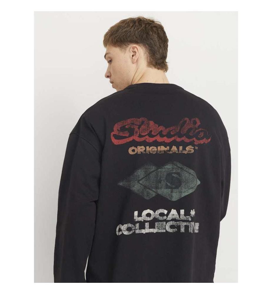 Sweat Crew Neck Back Print - Noir