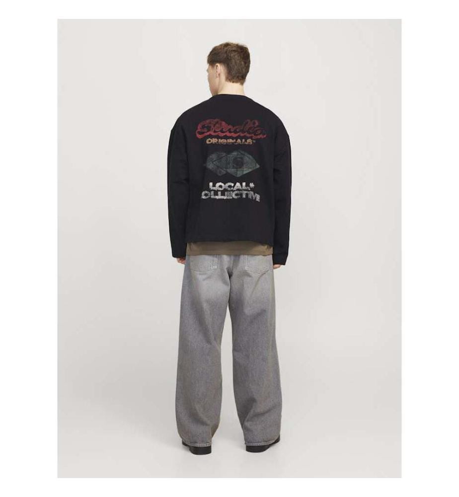 Sweat Crew Neck Back Print - Noir