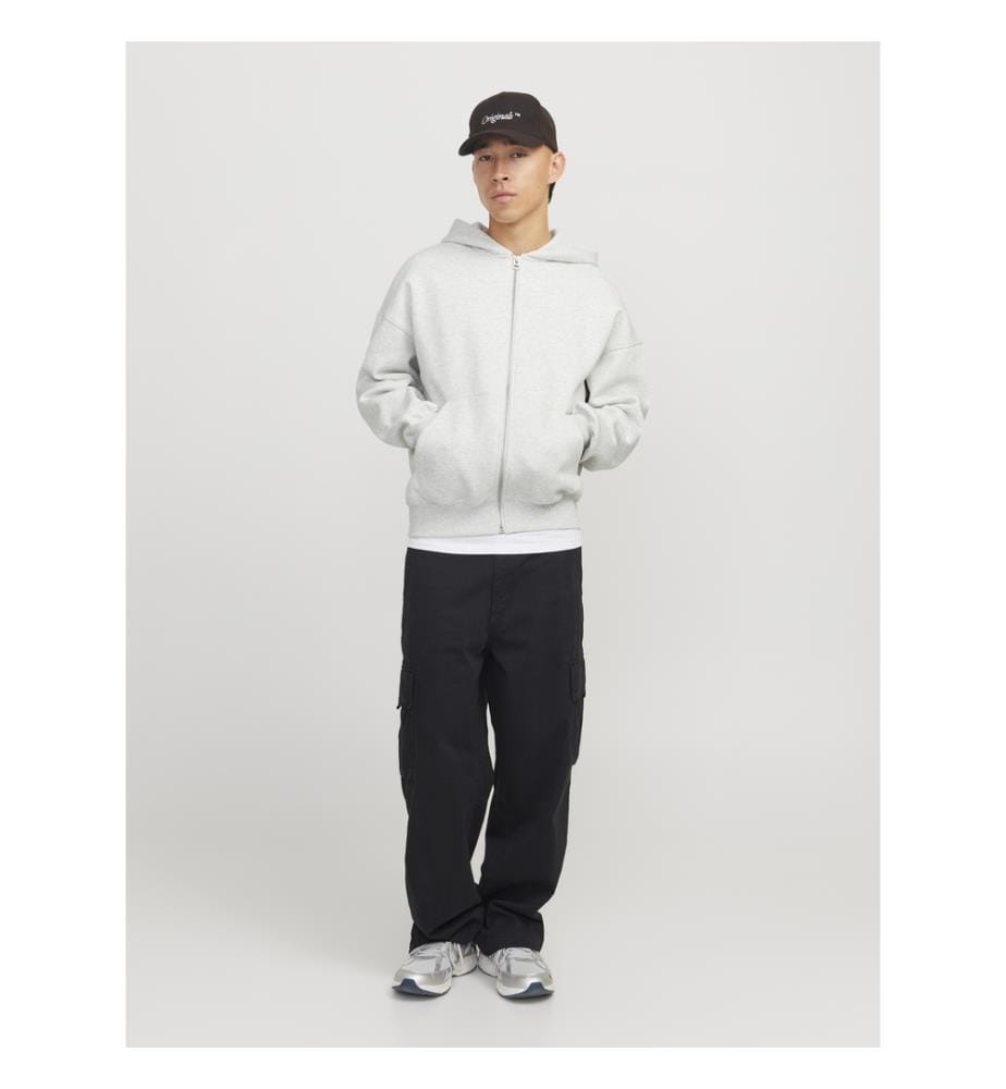 Sweat à capuche zippé - Mélange blanc