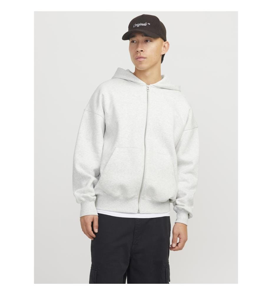 Sweat à capuche zippé - Mélange blanc