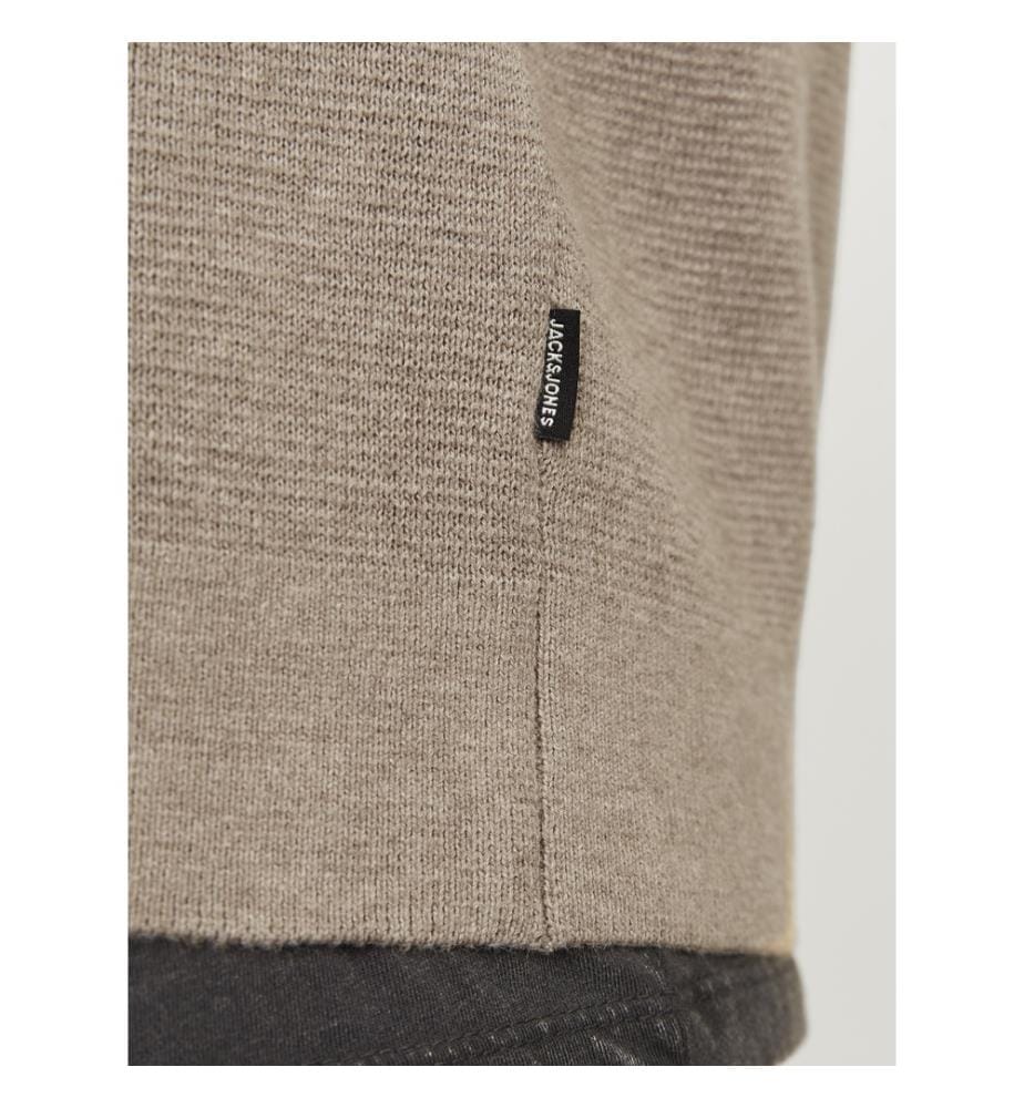 Pullover mit halbem Reissverschluss - Grège-Mischung