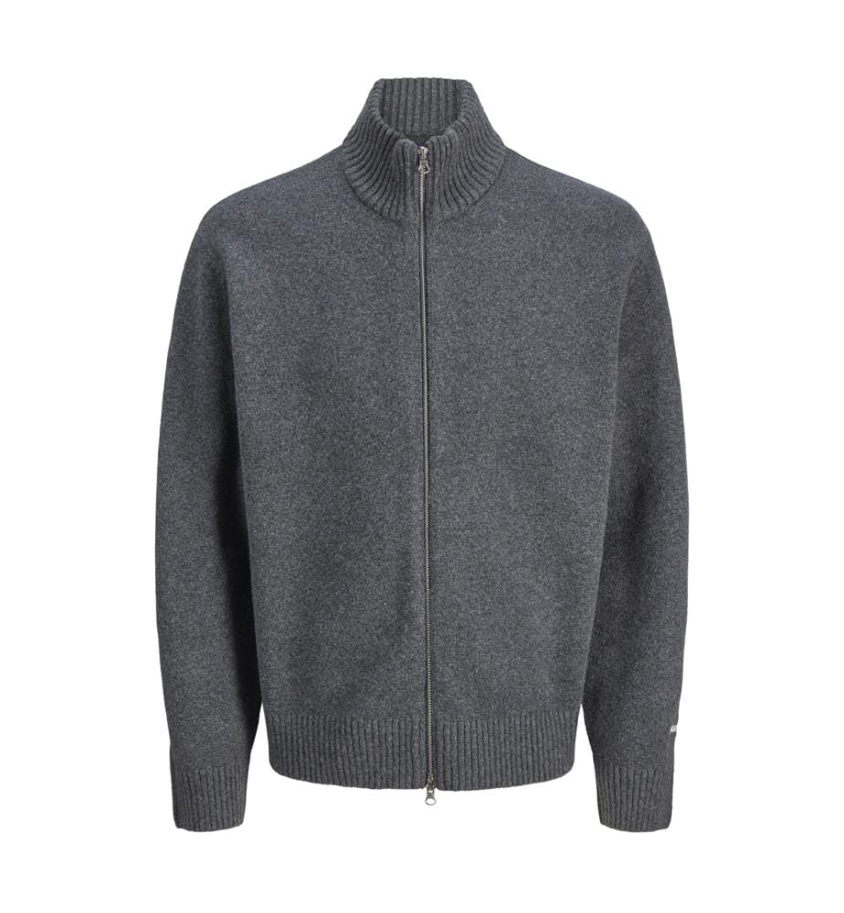 Strickjacke - Dunkelgrau Melange