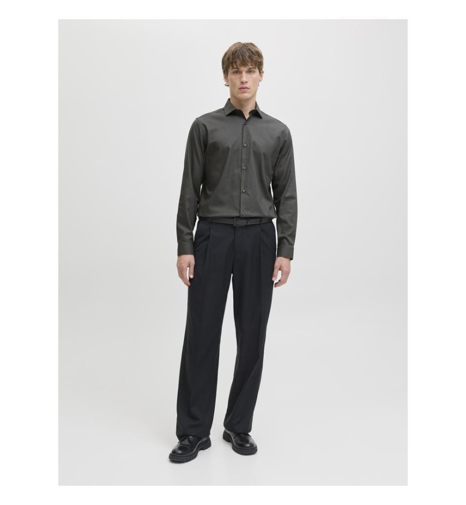 Hemd - Dunkelgrau Melange Slim Fit