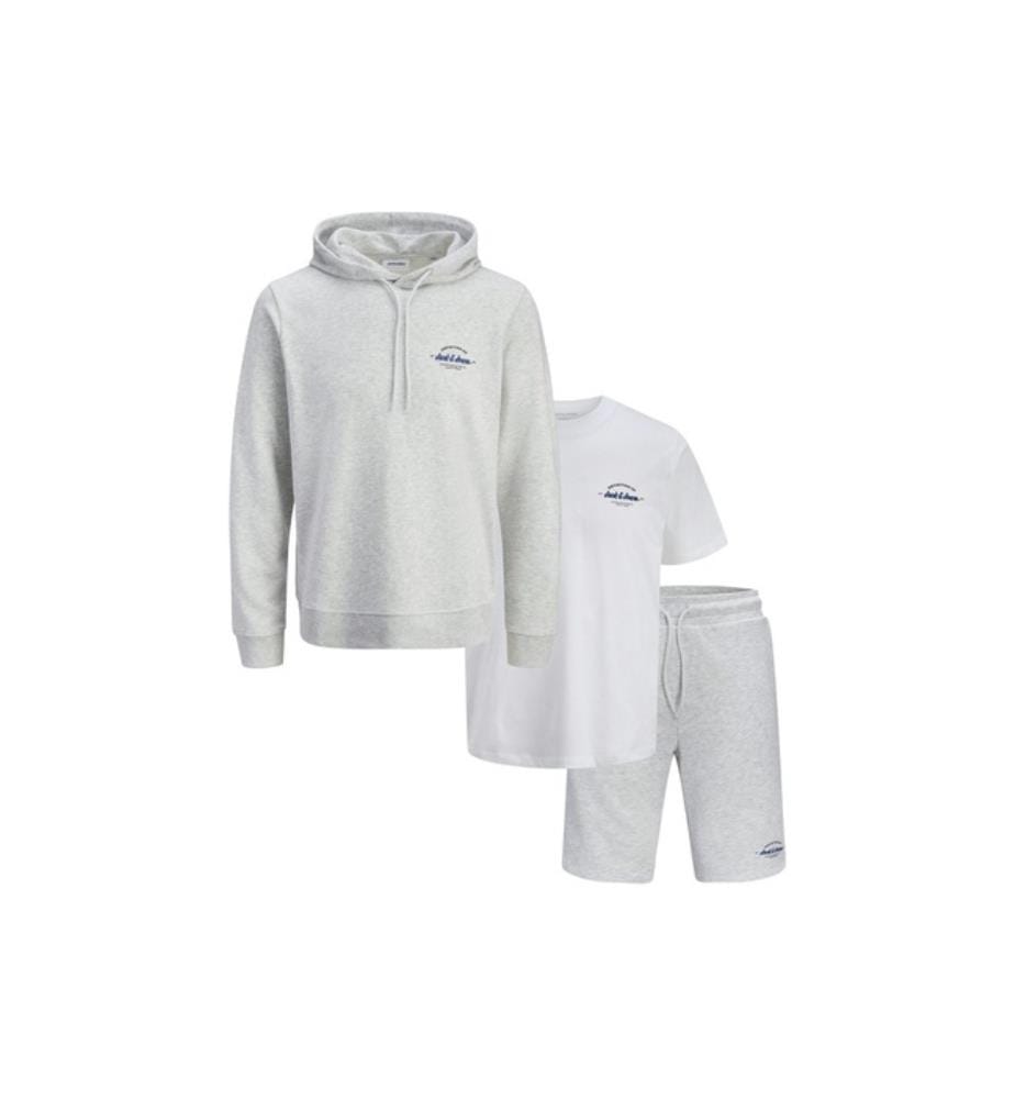 Set of 3 items including 1 hoodie, 1 T-shirt and 1 pair of shorts for men – Off-white