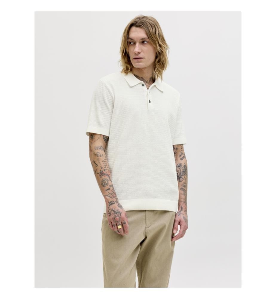 Polo-Shirt aus Mesh - Cloud Dancer