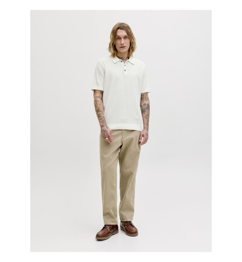 Polo-Shirt aus Mesh - Cloud Dancer