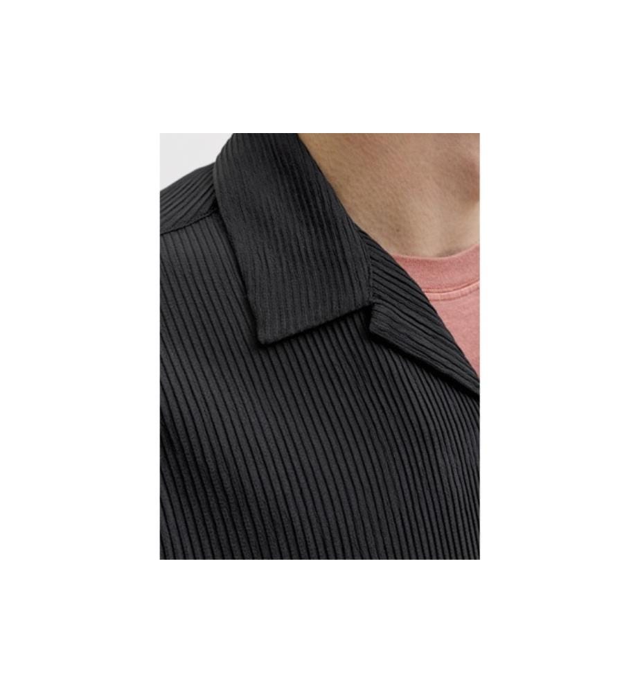 Lässiges 2-teiliges Set aus Hemd und Shorts – Schwarz