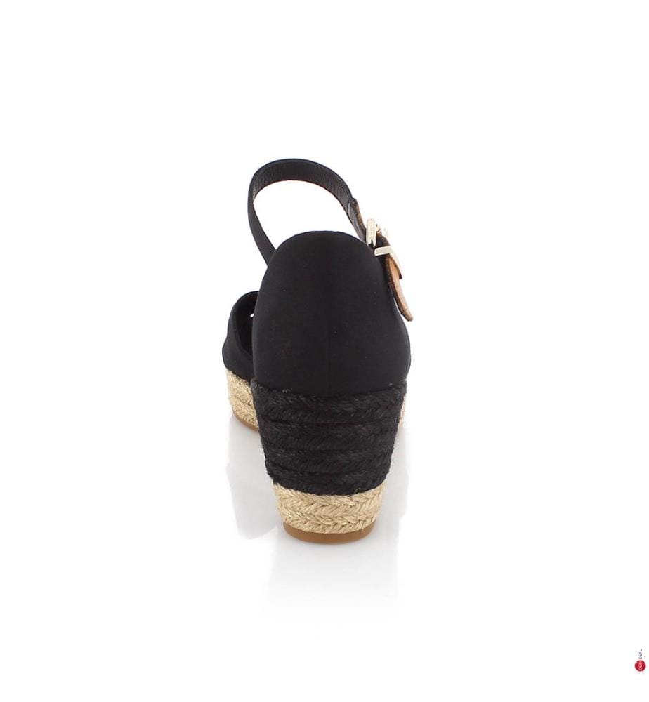 Plateau-Sandalen Basic Opened Toe Mid - Schwarz